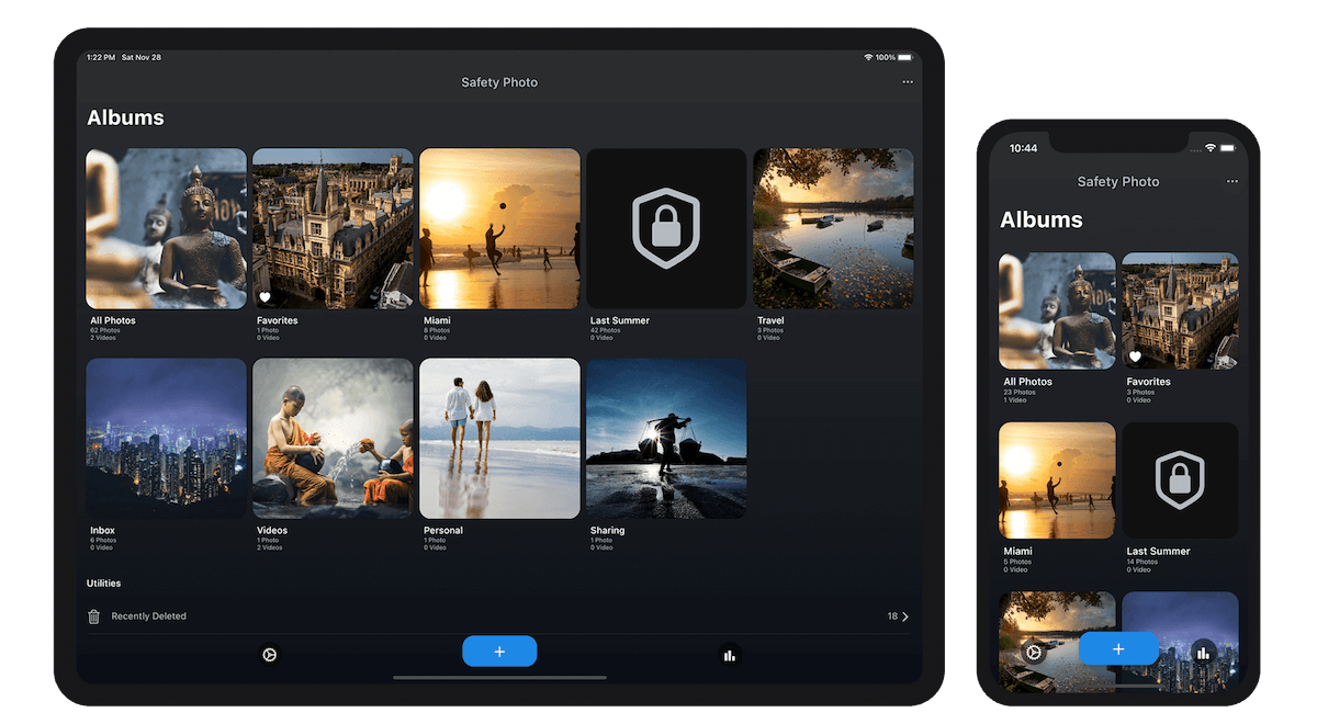 Secure Photo Storage App Interface